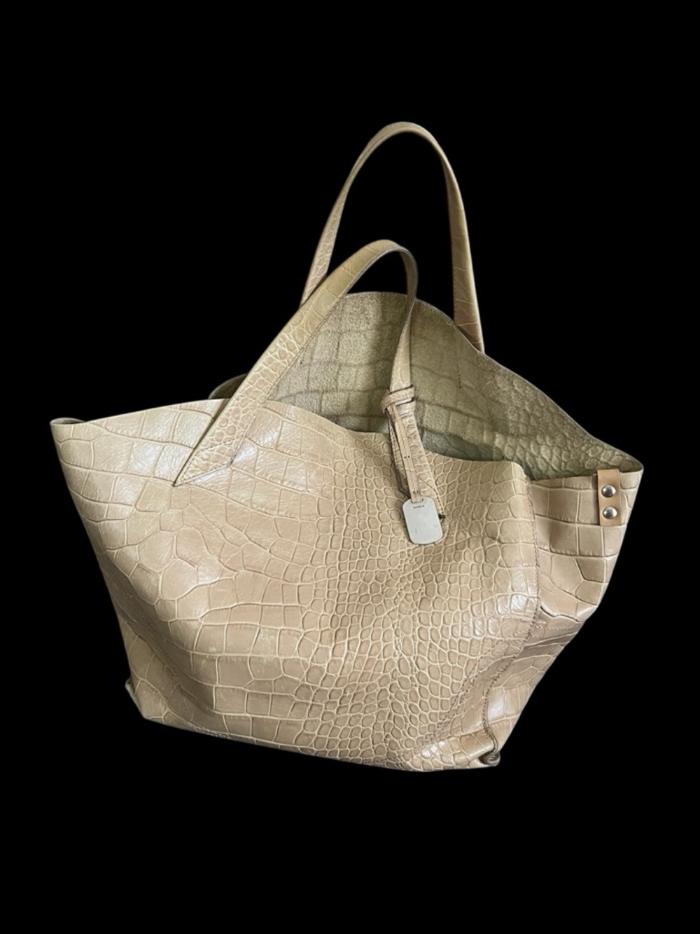 Furla Croc-Embossed Leather Tote Bag - Picture 2 of 15